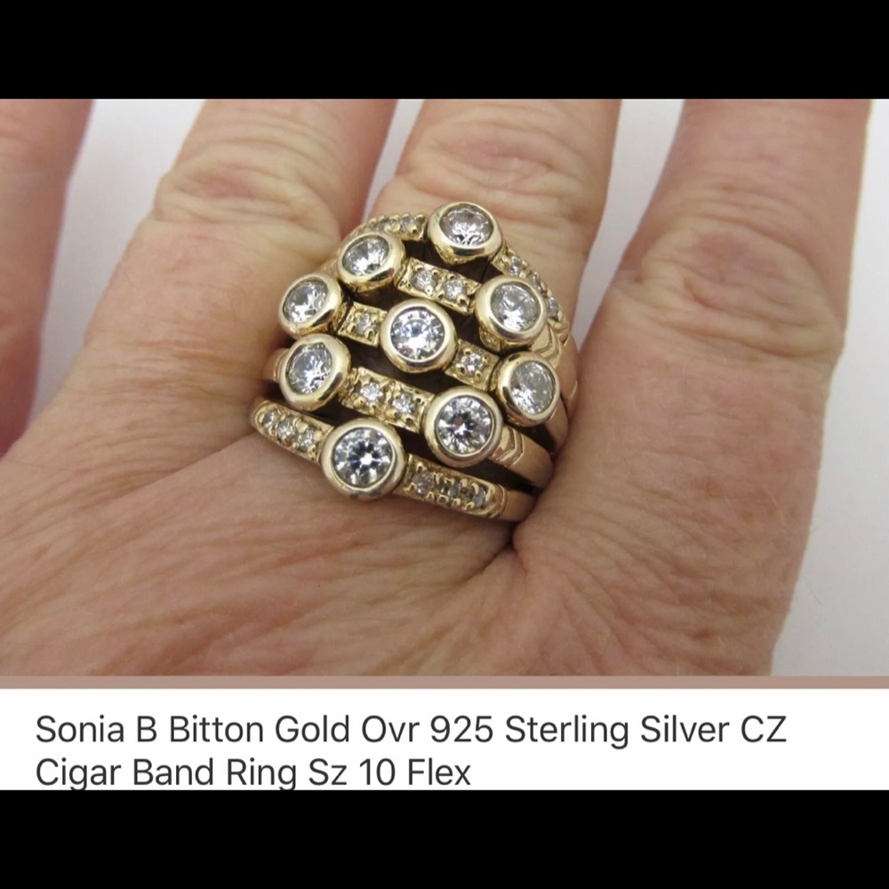Sonia Bitton 5 Row Massive Ring Size 10
